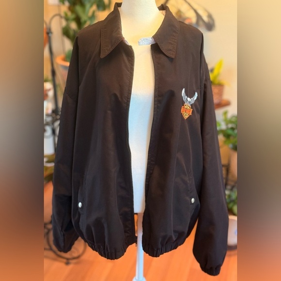 Cumberland Bay Mens Windbreaker with Harley Davidson Emblem Size XL Black - Picture 15 of 16